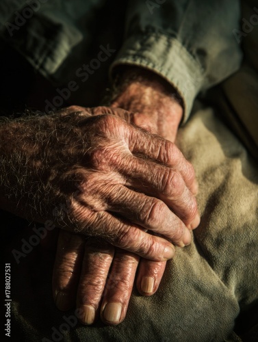 macro photograph of wrinkled hand of elderly person