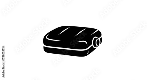 Black video projector icon silhouette on white background.