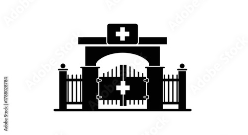 Hospital Entrance A Symbolic Representation of Healthcare and Healing.