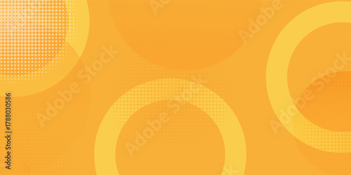 abstract yellow background with circular shapes and halftone composition. Subtle pattern. Digital polka. Dots gradation.
