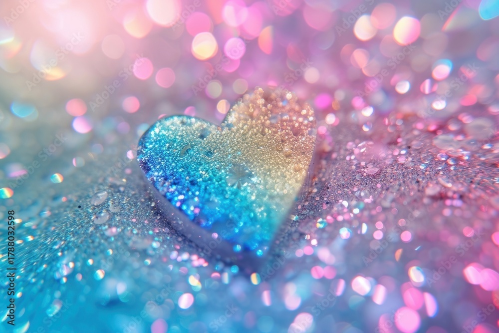 Obraz premium Holographic heart background glitter backgrounds celebration.