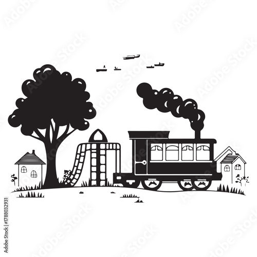 Rural Retreat Logo and Iconic Village Charming Village Scenes Vector and Graphic Design 