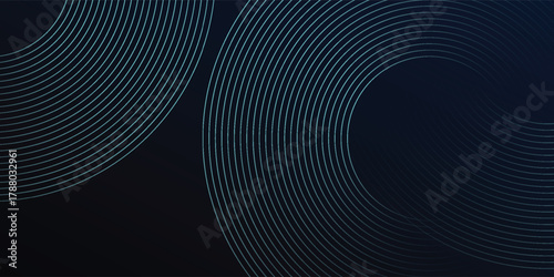 Blue abstract background with glowing circles. Swirl circular lines pattern. Geometric spiral. eps 10