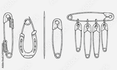 Safety Pins in Various Designs and Arrangements, a Versatile Tool