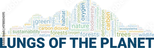 Lung Of The Planet word cloud conceptual design isolated on white background.