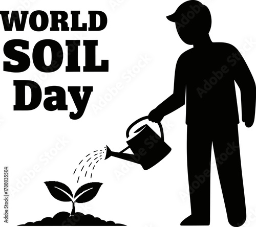Celebrate World Soil Day by nurturing a vibrant green seedling with care, symbolizing growth and environmental responsibility