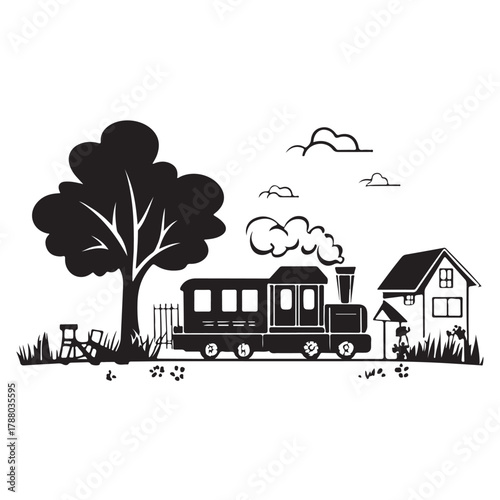 Rural Retreat Logo and Iconic Village Charming Village Scenes Vector and Graphic Design 