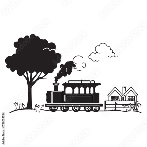 Rural Retreat Logo and Iconic Village Charming Village Scenes Vector and Graphic Design 