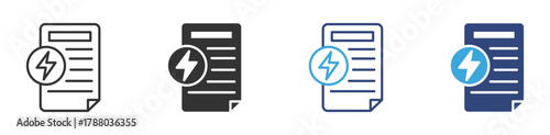 Energy Bill  icon set, vector illustration .