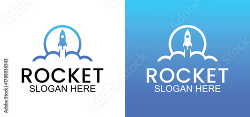 rocket launch logo, rocket vector template for business startup, modern rocket icon for business identity