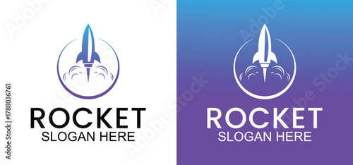 rocket launch logo, rocket vector template for business startup, modern rocket icon for business identity