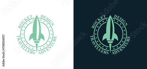 rocket launch logo, rocket vector template for business startup, modern rocket icon for business identity