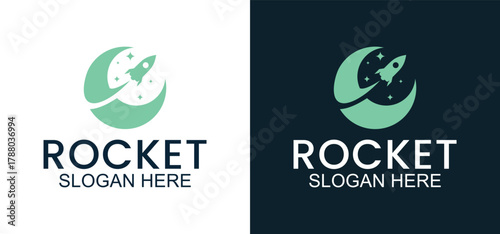 rocket launch logo, rocket vector template for business startup, modern rocket icon for business identity