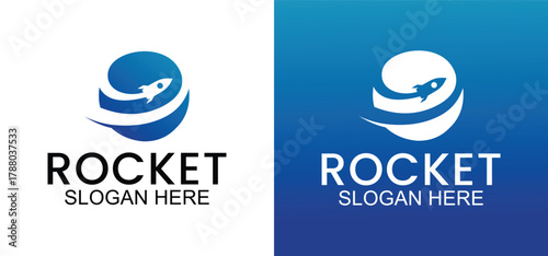 rocket launch logo, rocket vector template for business startup, modern rocket icon for business identity
