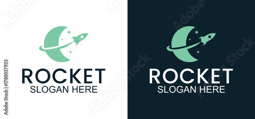 rocket launch logo, rocket vector template for business startup, modern rocket icon for business identity