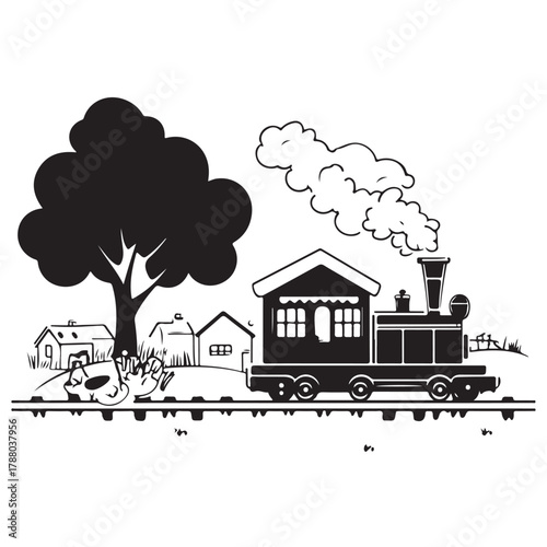 Rural Retreat Logo and Iconic Village Charming Village Scenes Vector and Graphic Design 