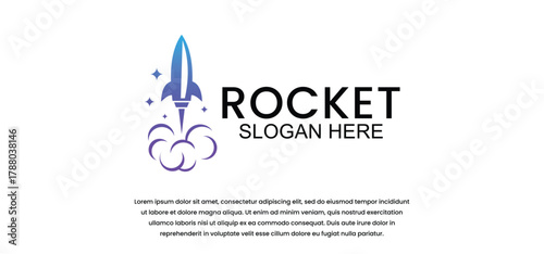 rocket launch logo, rocket vector template for business startup, modern rocket icon for business identity