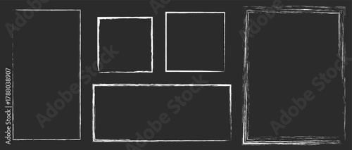 Simple charcoal-style rectangular frame in white