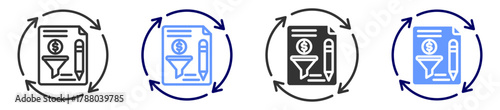 claims processing icon set multiple style