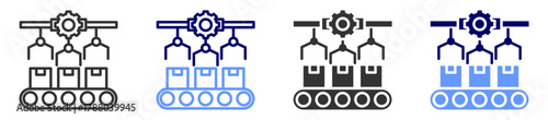 manufacturing icon set multiple style