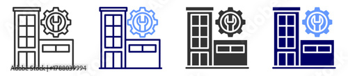facility management icon set multiple style