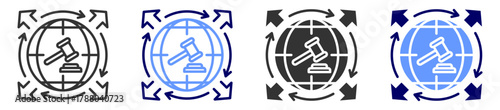 law outsourcing icon set multiple style