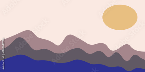 Contemporary boho poster cover template. Minimal and natural Illustrations for art print, postcard, wallpaper, wall art