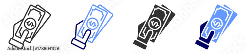 payments icon set multiple style