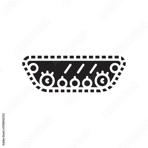 

tank track black line icon. Vector isolated element