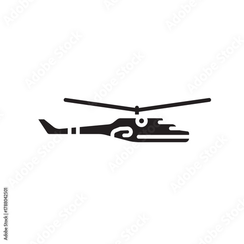 attack helicopter color flat icon. Vector isolated element