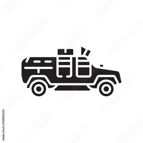 armored car color flat icon. Vector isolated element