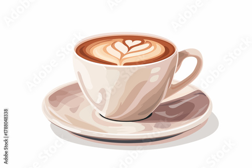 latte art beverage brown isolated