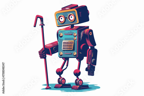 robot with cane robotic isolated