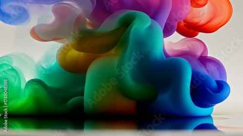 Colorful Ink Diffusion in Water Creates Abstract Artistic Forms.