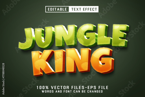 jungle zone text effect with cartoon style premium vectors	