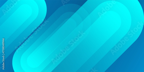 Simple blue geometric background. Dynamic shapes composition. Modern diagonal rounded shapes abstract simple modern