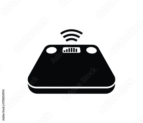 Smart scale icon with wifi signal and display