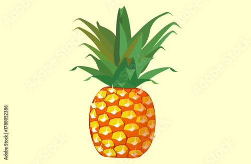 Fresh pineapple fruit illustration, summer pineapple fruit theme. Summer design for holiday promotion and printed on clothing.
