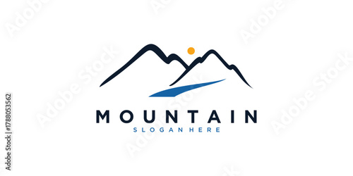 Abstract alpine mountain logo design