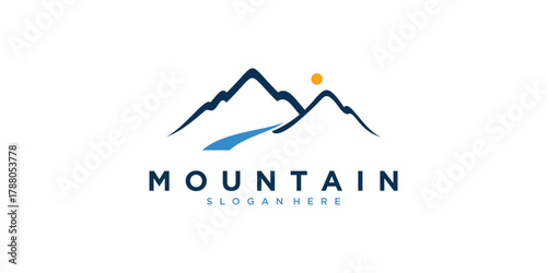 Abstract alpine mountain logo design