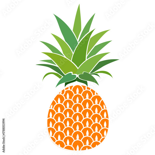 Fresh pineapple fruit illustration, summer pineapple fruit theme. Summer design for holiday promotion and printed on clothing.