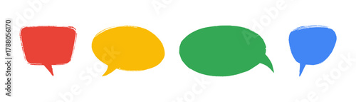 Stylish flat speech bubbles and chat icons representing communication, messaging, and conversation in modern vector format.