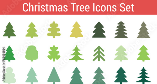 set of christmas trees for holiday decoration vector illustration