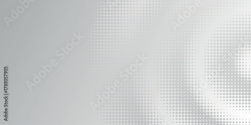Abstract background with modern gray and white gradient halftone circle decoration. Grunge pop art gradient background. Vector vol. 3