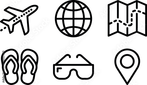 Travel icon set vector