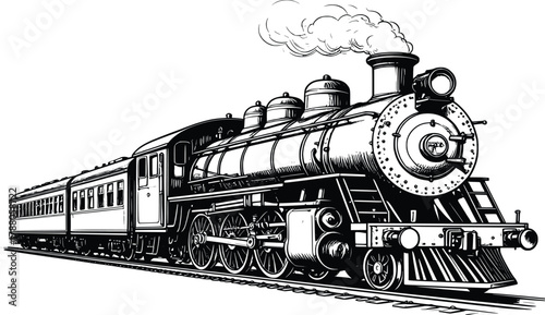 Classic Steam Engine Sketch 