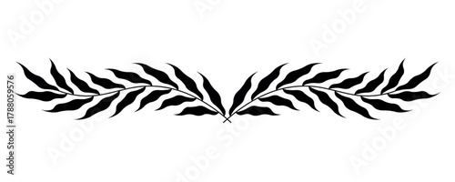 Laurel, wreath icon. Simple solid style. Symbol of victory, winner award, branch and leaves, roman concept. Silhouette sign. Glyph vector illustration design isolated on transparent background