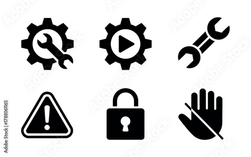 Set of warning icons