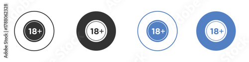 18 Plus icon pictogram set. Vector icon designs