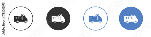 Ambulance icon pictogram set. Vector icon designs